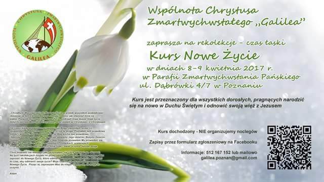 Kurs Nowe Życie 8-9.04.2017 Poznań Wilda